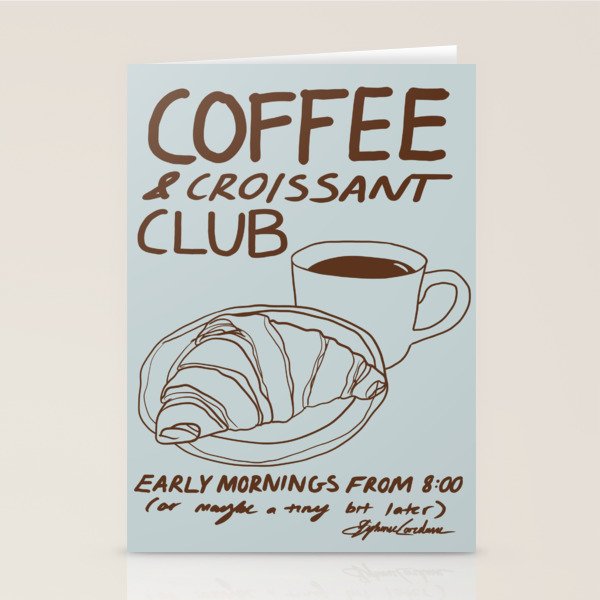 Coffee and Croissant Club  Stationery Card Gallery Image 2