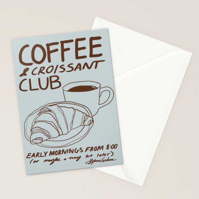 Coffee and Croissant Club  Stationery Card Gallery Image 2