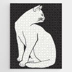 White Cat On Black Jigsaw Puzzle Gallery Image 1