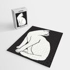 White Cat On Black Jigsaw Puzzle Gallery Image 2