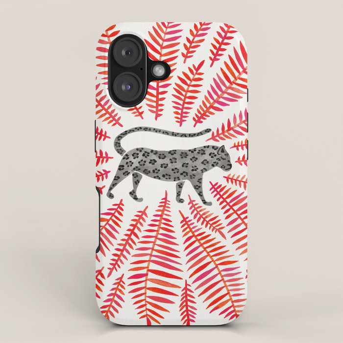 Black Jaguar - Red Leaf Palette iPhone Case Gallery Image 1