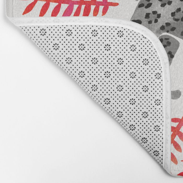 Black Jaguar - Red Leaf Palette Bath Mat Gallery Image 2