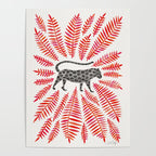Black Jaguar - Red Leaf Palette Poster Gallery Image 4