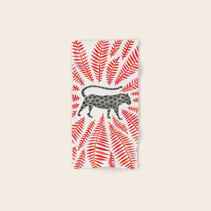 Black Jaguar - Red Leaf Palette Bath Towel Gallery Image 1