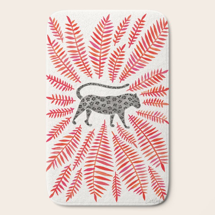 Black Jaguar - Red Leaf Palette Bath Mat Gallery Image 2