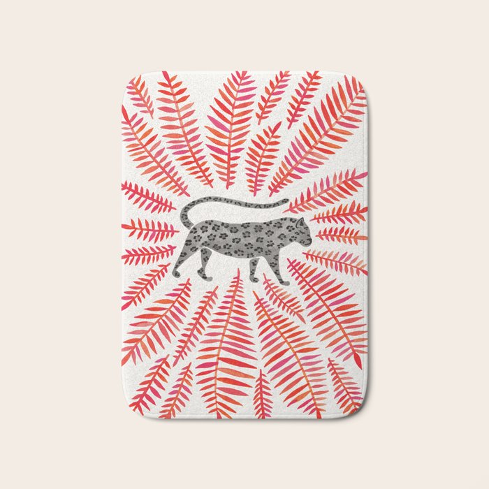 Black Jaguar - Red Leaf Palette Bath Mat Gallery Image 1