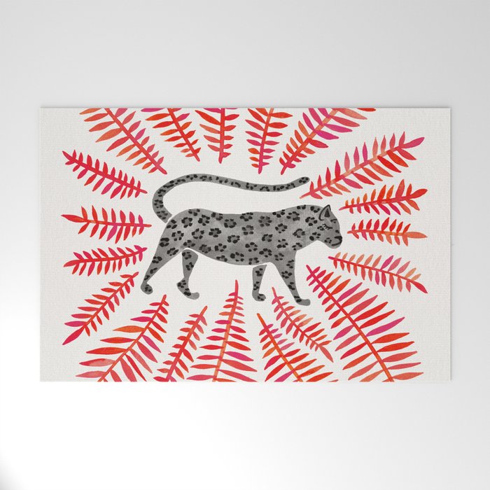 Black Jaguar - Red Leaf Palette Welcome Mat Gallery Image 1