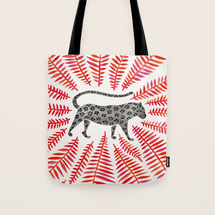 Black Jaguar - Red Leaf Palette Tote Bag Gallery Image 1
