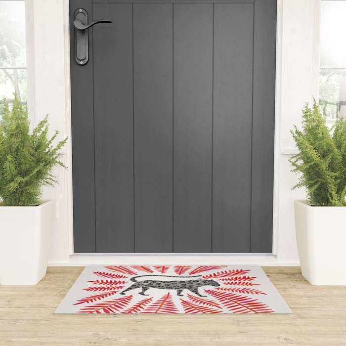 Black Jaguar - Red Leaf Palette Welcome Mat Gallery Image 3