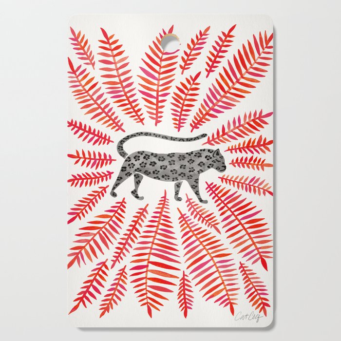 Black Jaguar - Red Leaf Palette Cutting Board Gallery Image 1