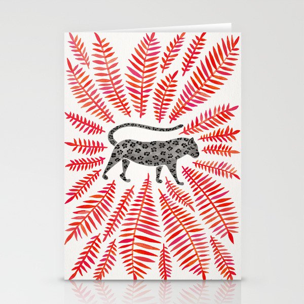 Black Jaguar - Red Leaf Palette Stationery Card Gallery Image 2
