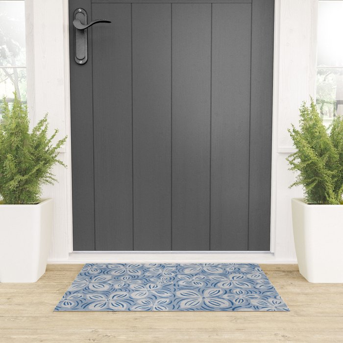 Dogwood Blue Welcome Mat Gallery Image 3