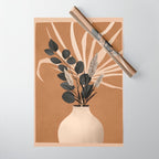 Minimal vase with plant leaves 1 Wrapping Paper Gallery Image 1
