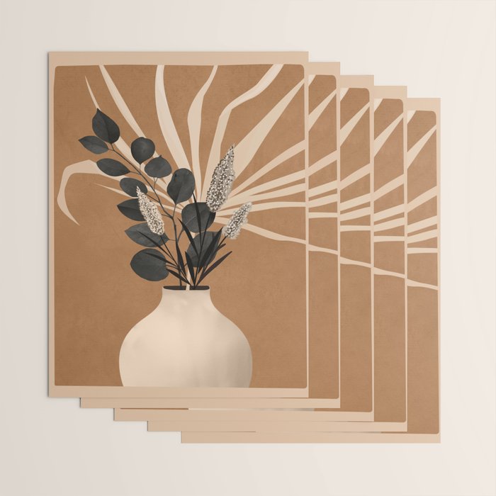 Minimal vase with plant leaves 1 Wrapping Paper Gallery Image 3