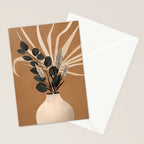 Minimal vase with plant leaves 1 Stationery Card Gallery Image 2