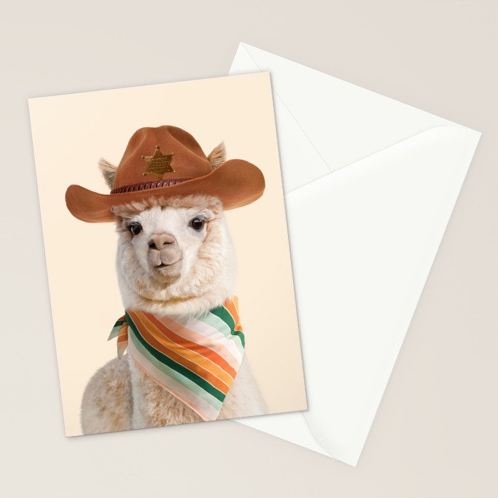 Cowboy Alpaca Stationery Card Gallery Image 2