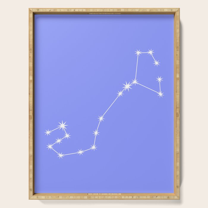 Scorpio Zodiac Star Constellation Line Art Pastel Purple Serving Tray Gallery Image 1