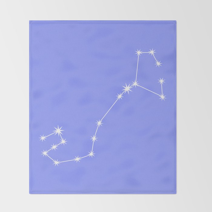Scorpio Zodiac Star Constellation Line Art Pastel Purple Throw Blanket Gallery Image 2