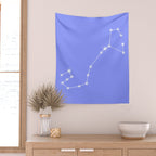 Scorpio Zodiac Star Constellation Line Art Pastel Purple Wall Tapestry Gallery Image 2