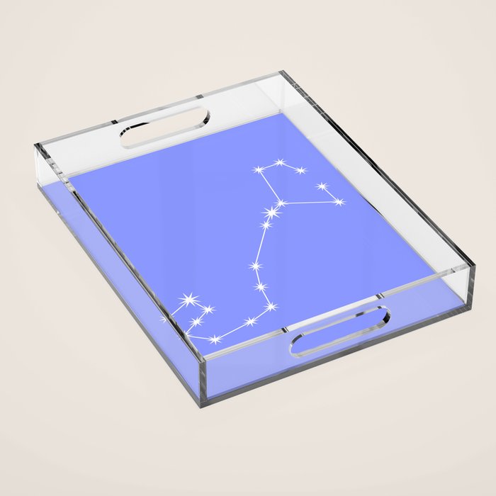 Scorpio Zodiac Star Constellation Line Art Pastel Purple Acrylic Tray Gallery Image 1