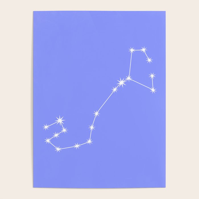Scorpio Zodiac Star Constellation Line Art Pastel Purple Poster Gallery Image 4