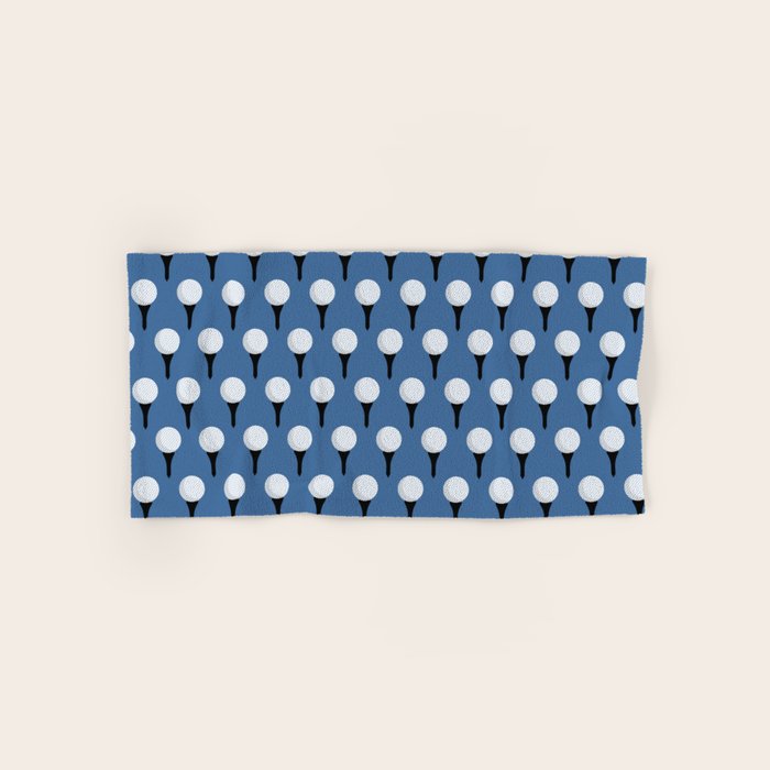 Golf Ball & Tee Pattern (Blue) Bath Towel Gallery Image 1