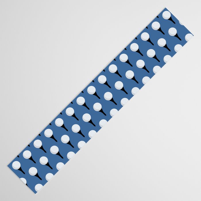 Golf Ball & Tee Pattern (Blue) Table Runner Gallery Image 3