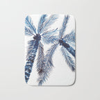 Indigo Navy, PALM TREES, upside down Bath Mat Gallery Image 1