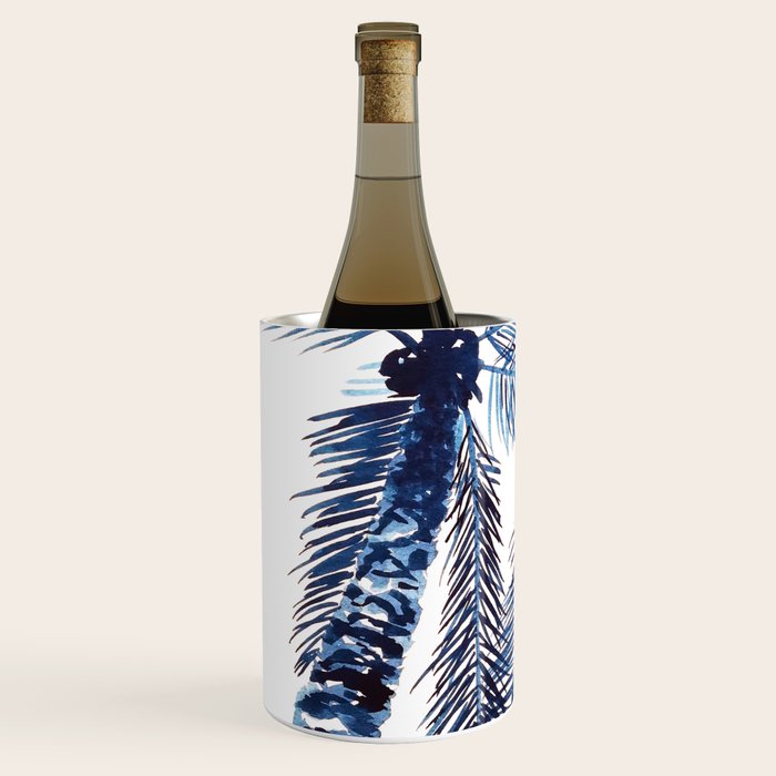 Indigo Navy, PALM TREES, upside down Wine Chiller Gallery Image 2