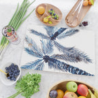 Indigo Navy, PALM TREES, upside down Cutting Board Gallery Image 2