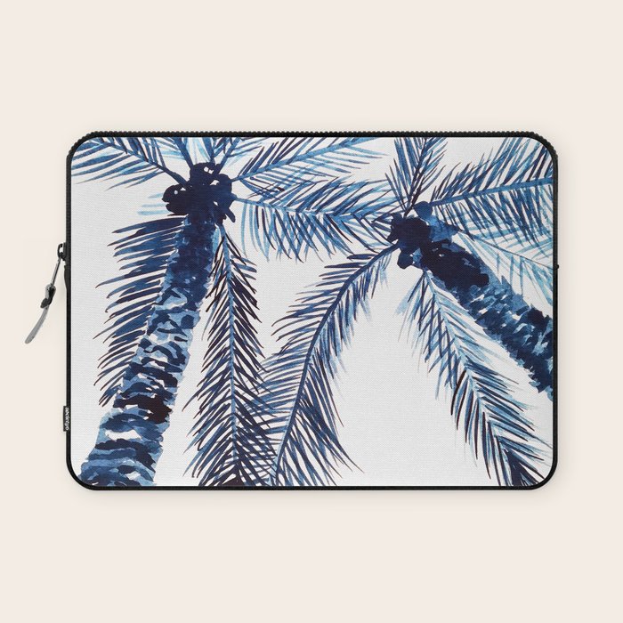 Indigo Navy, PALM TREES, upside down Laptop Sleeve Gallery Image 1