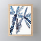 Indigo Navy, PALM TREES, upside down Mini Art Print Gallery Image 1