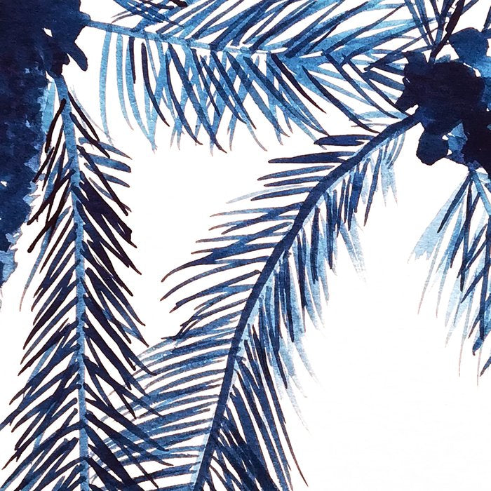 Indigo Navy, PALM TREES, upside down Coffee Mug Gallery Image 2