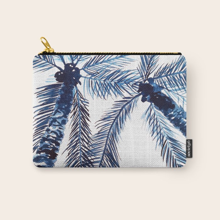Indigo Navy, PALM TREES, upside down Carry All Pouch Gallery Image 1