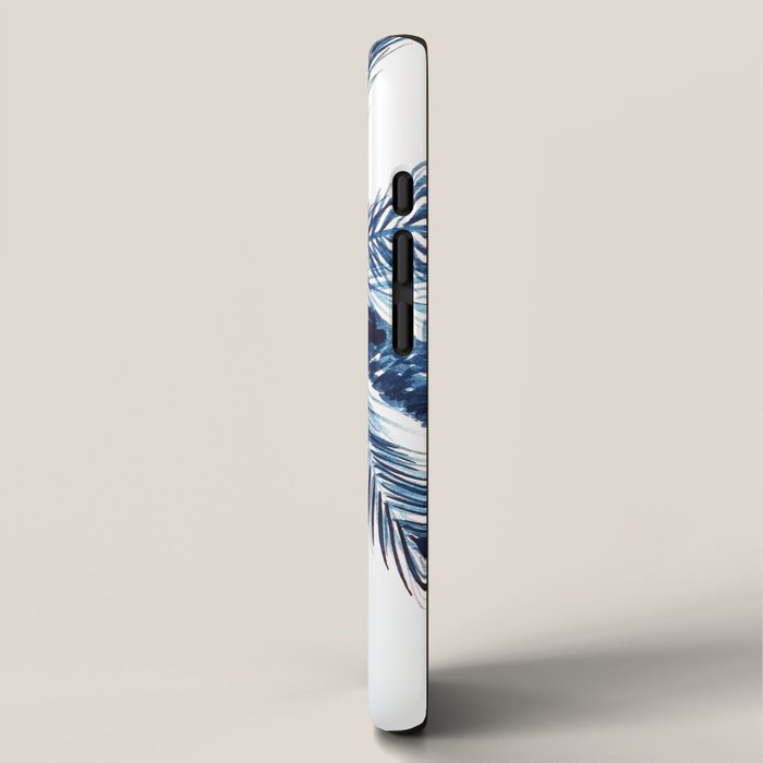 Indigo Navy, PALM TREES, upside down iPhone Case Gallery Image 2