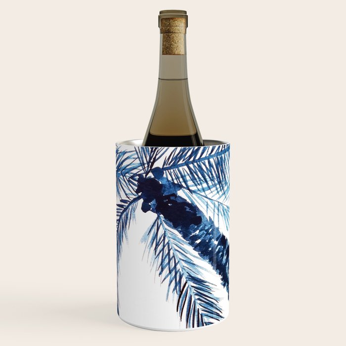 Indigo Navy, PALM TREES, upside down Wine Chiller Gallery Image 3