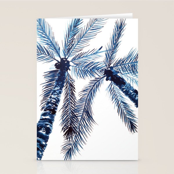 Indigo Navy, PALM TREES, upside down Stationery Card Gallery Image 2
