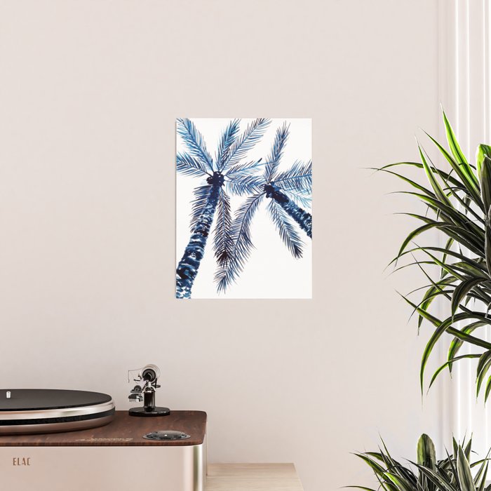 Indigo Navy, PALM TREES, upside down Poster Gallery Image 2