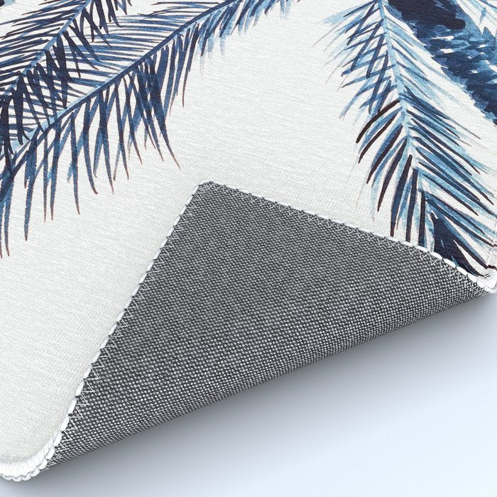 Indigo Navy, PALM TREES, upside down Rug Gallery Image 4