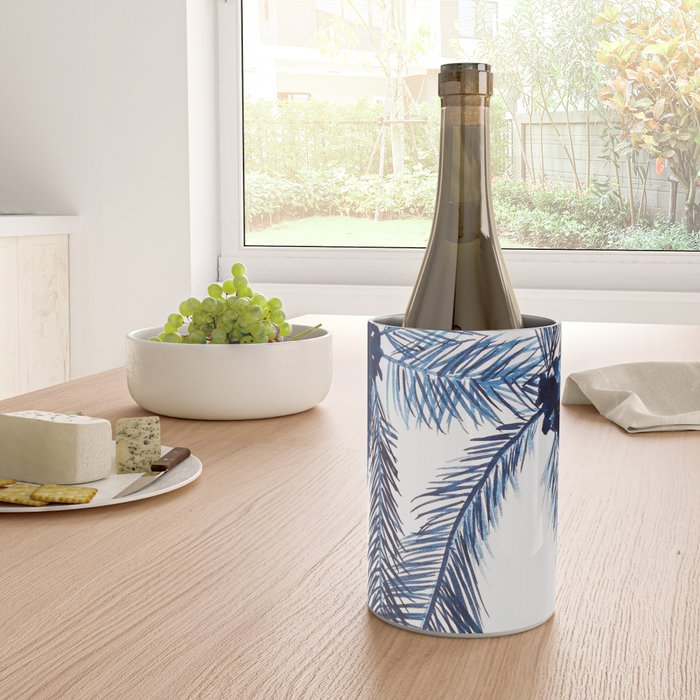 Indigo Navy, PALM TREES, upside down Wine Chiller Gallery Image 4