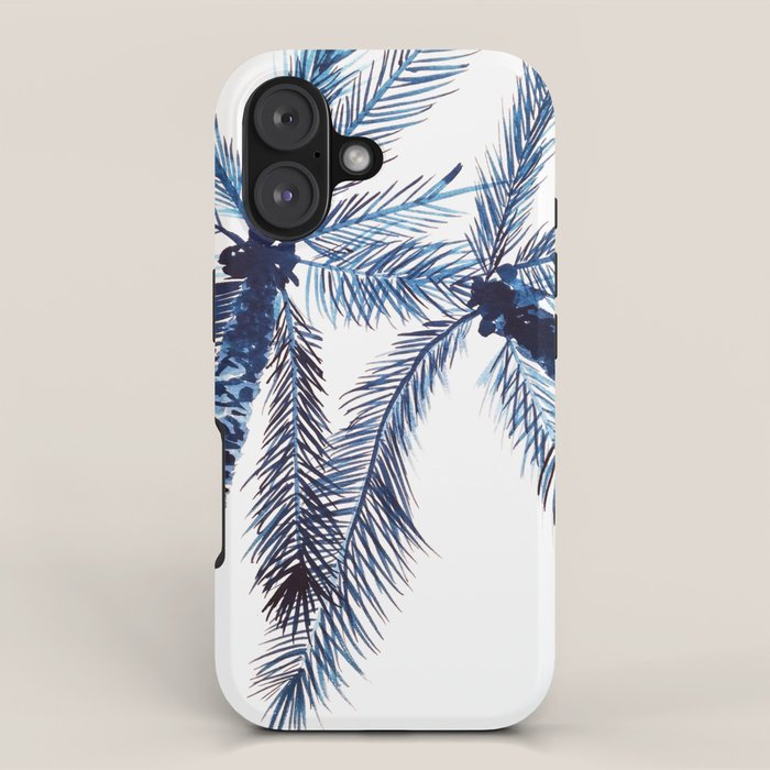Indigo Navy, PALM TREES, upside down iPhone Case Gallery Image 1