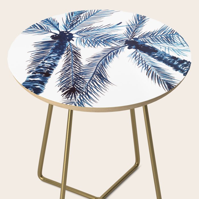 Indigo Navy, PALM TREES, upside down Side Table Gallery Image 2
