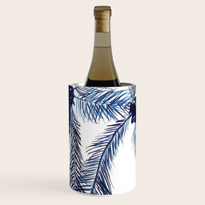 Indigo Navy, PALM TREES, upside down Wine Chiller Gallery Image 1