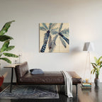 Indigo Navy, PALM TREES, upside down Wood Wall Art Gallery Image 2
