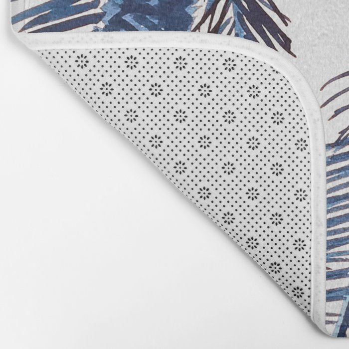 Indigo Navy, PALM TREES, upside down Bath Mat Gallery Image 2