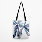 Indigo Navy, PALM TREES, upside down Tote Bag Gallery Image 2