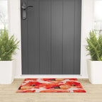 Abstract watercolor red orange pink poppies flowers Welcome Mat Gallery Image 3