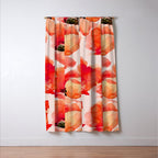 Abstract watercolor red orange pink poppies flowers Window Curtain Gallery Image 3