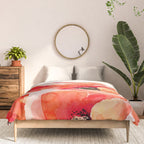 Abstract watercolor red orange pink poppies flowers Comforter Gallery Image 3