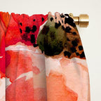 Abstract watercolor red orange pink poppies flowers Window Curtain Gallery Image 2